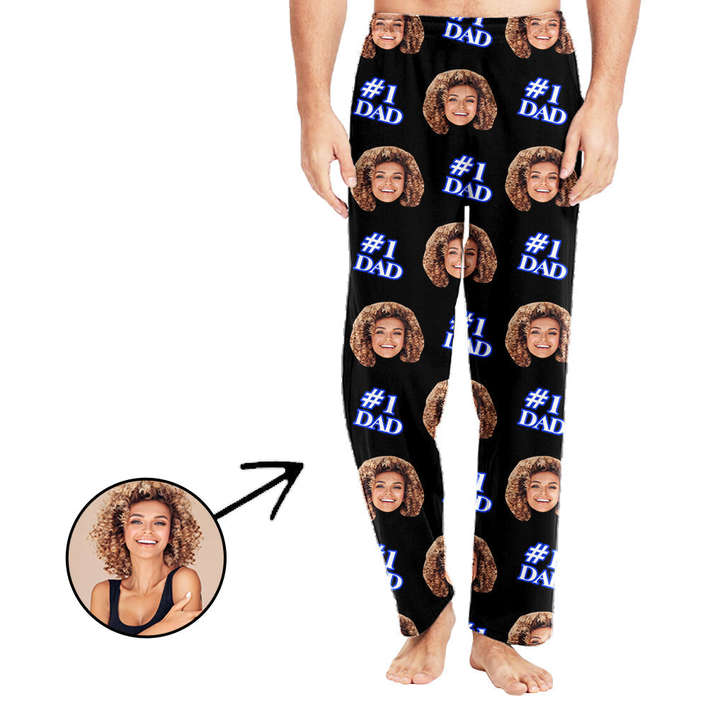 Custom Photo Pajamas Pants For Men #1 Dad Father's Day Gifts