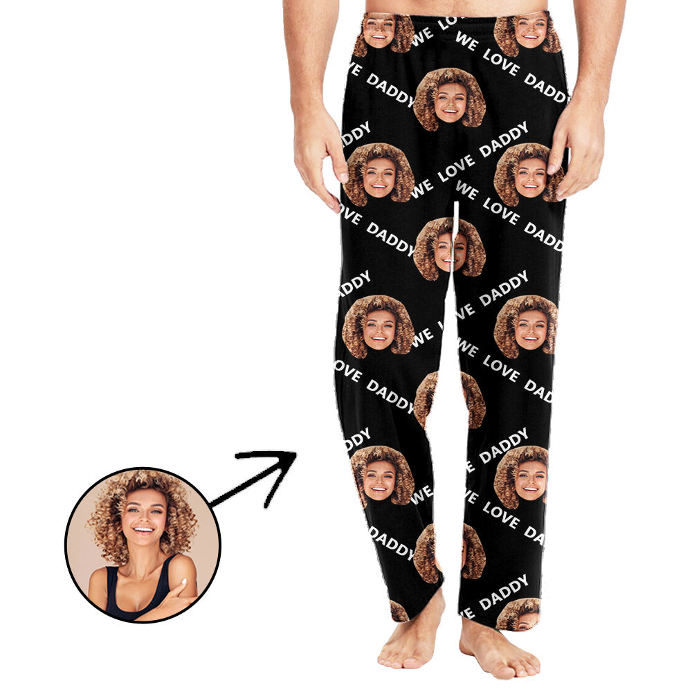 Custom Photo Pajamas Pants For Men We Love Daddy Father's Day Gifts