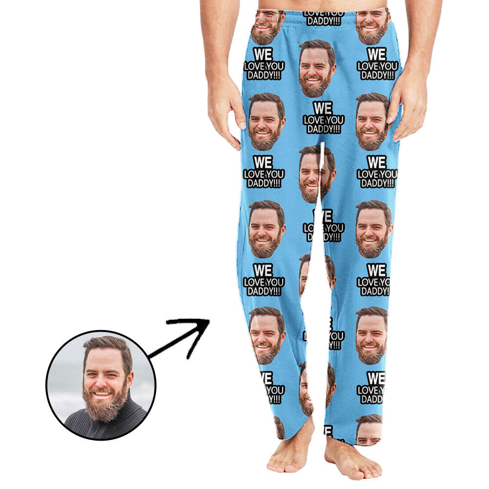 Custom Photo Pajamas Pants For Men We Love You Daddy Father's Day Gifts