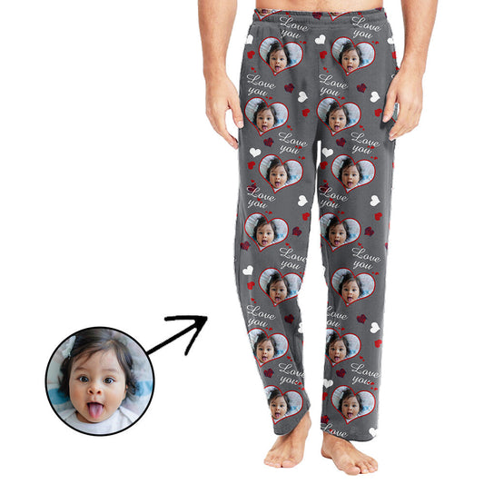 Custom Photo Pajamas Pants For Men Love You Father's Day Gifts