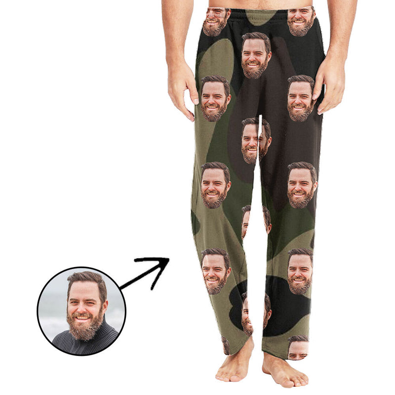 Custom Photo Pajamas Pants For Men Camouflage Father's Day Gifts
