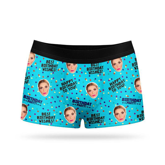 Custom Face Boxers - Happy Birthday