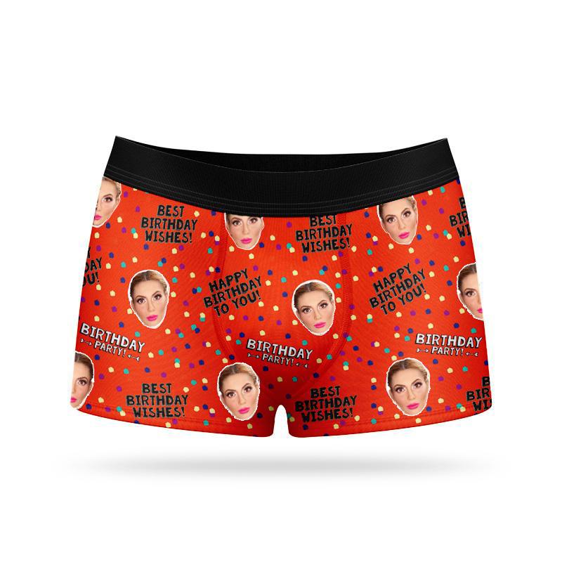 Custom Face Boxers - Happy Birthday