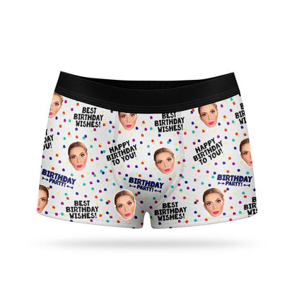 Custom Face Boxers - Happy Birthday