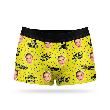 Custom Face Boxers - Happy Birthday