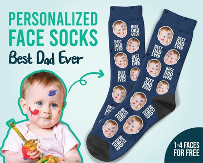 Best Dad Ever Socks Custom Face Socks Personalized