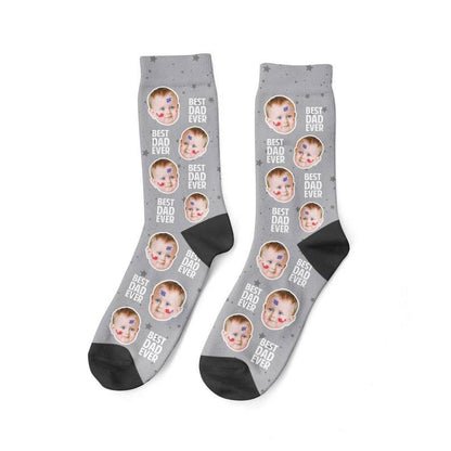 Best Dad Ever Socks Custom Face Socks Personalized