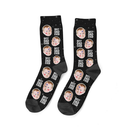 Best Dad Ever Socks Custom Face Socks Personalized