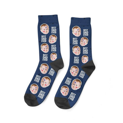 Best Dad Ever Socks Custom Face Socks Personalized