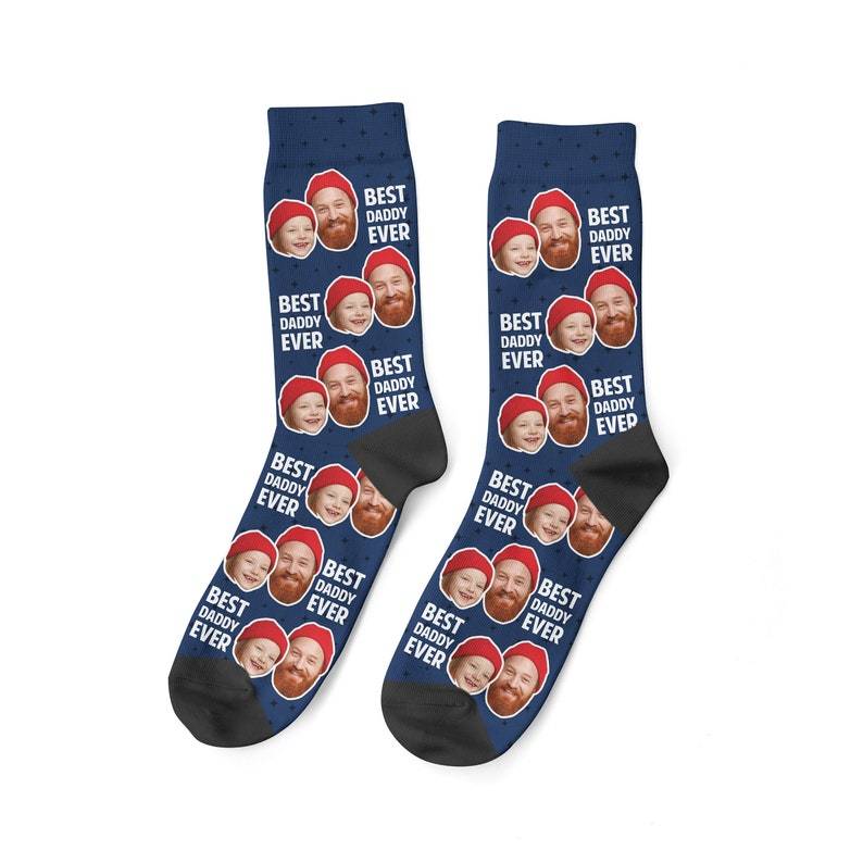 Custom Best Daddy Ever Face Socks Custom Dad