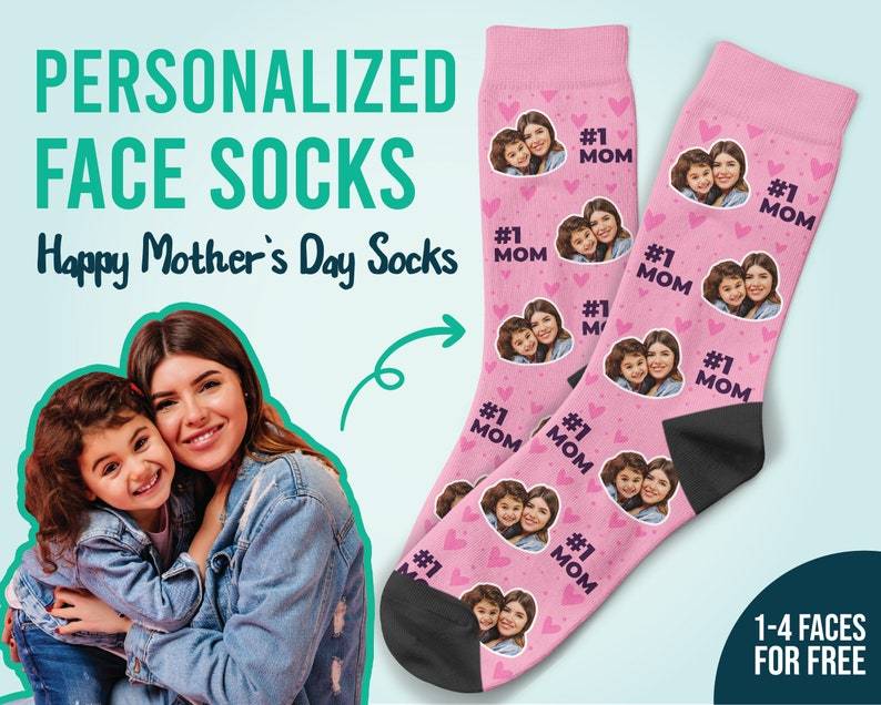 Custom Face Socks Happy Mother‘s Day Socks Personalized