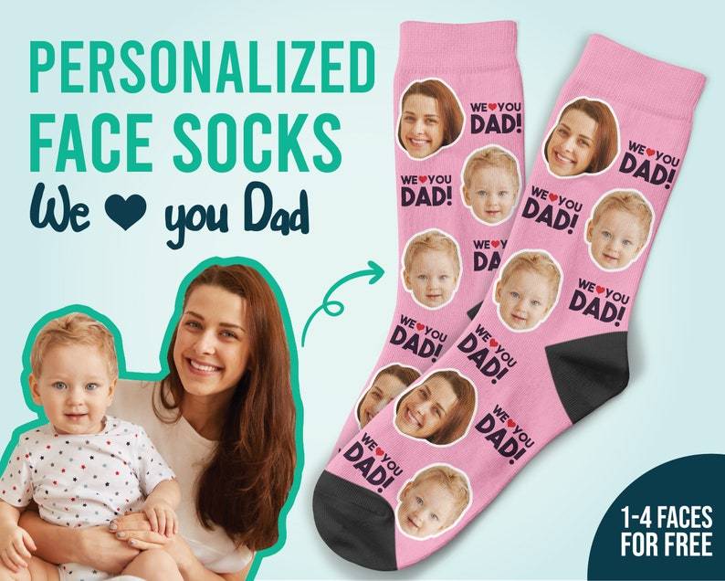 Custom We Love Dad Socks Personalized Gift For