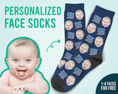 Daddy I Love You Socks Custom Dad Face Socks