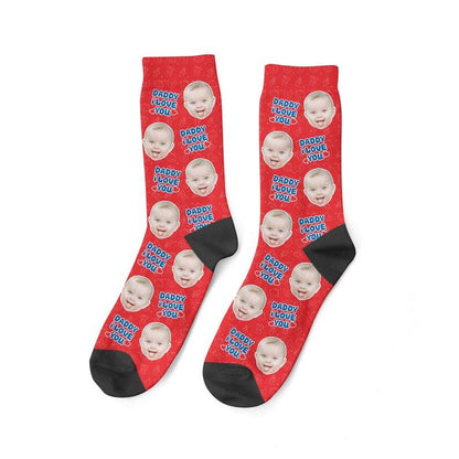 Daddy I Love You Socks Custom Dad Face Socks