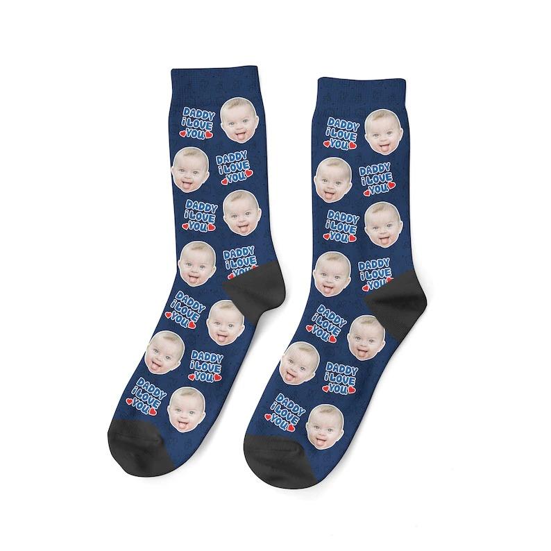Daddy I Love You Socks Custom Dad Face Socks