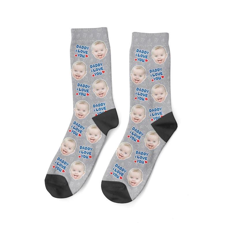 Daddy I Love You Socks Custom Dad Face Socks
