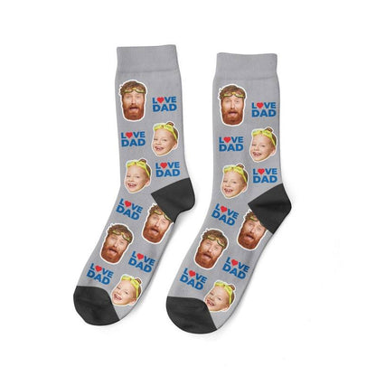 Love Dad Socks Custom Face Socks Personalized Socks