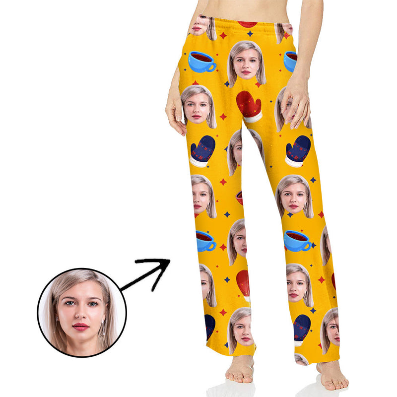 Custom Photo Pajamas Pants For Women Give Me A CUP OF Coffee