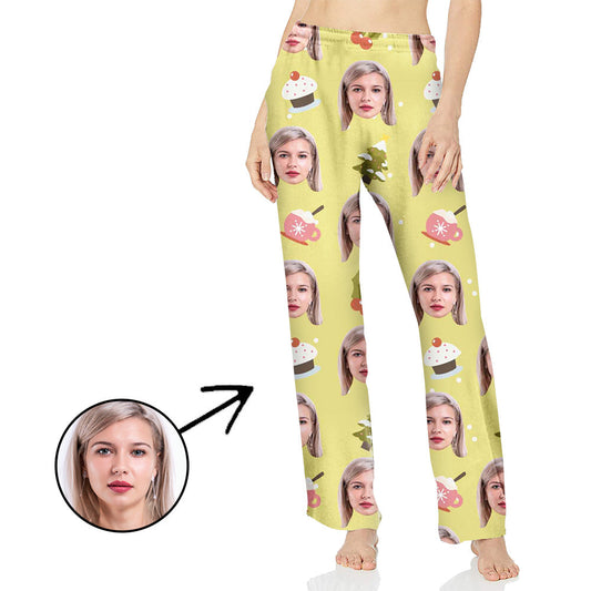 Custom Photo Pajamas Pants For Women Lovely Cake