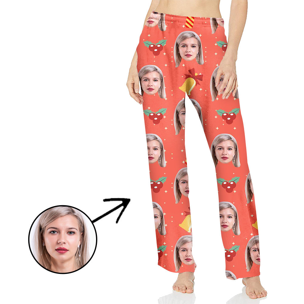 Custom Photo Pajamas Pants For Women Bell And Candle