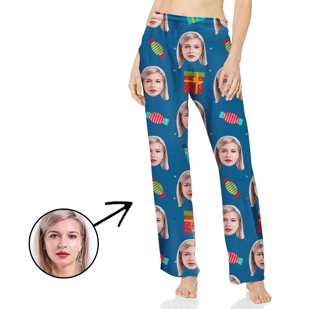 Custom Photo Pajamas Pants For Women Candy And Gifts