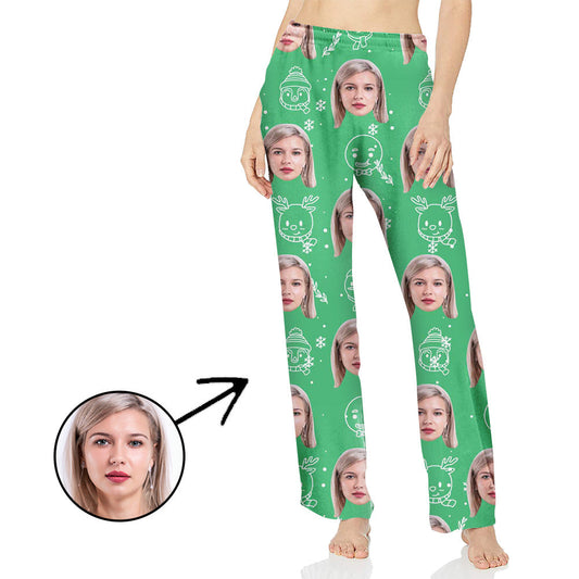 Custom Photo Pajamas Pants For Women Cute Elk