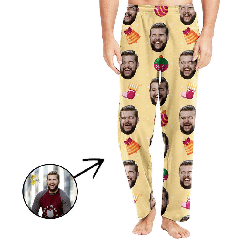 Custom Photo Pajamas Pants For Men Cute Socks Printed