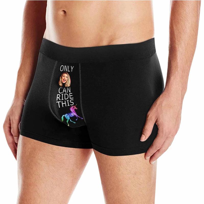 Custom Girlfriend Face Colorful Horse Men's Boxer Briefs - Make Custom Gifts