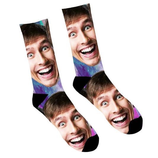 Custom Photo Socks Galaxy Face