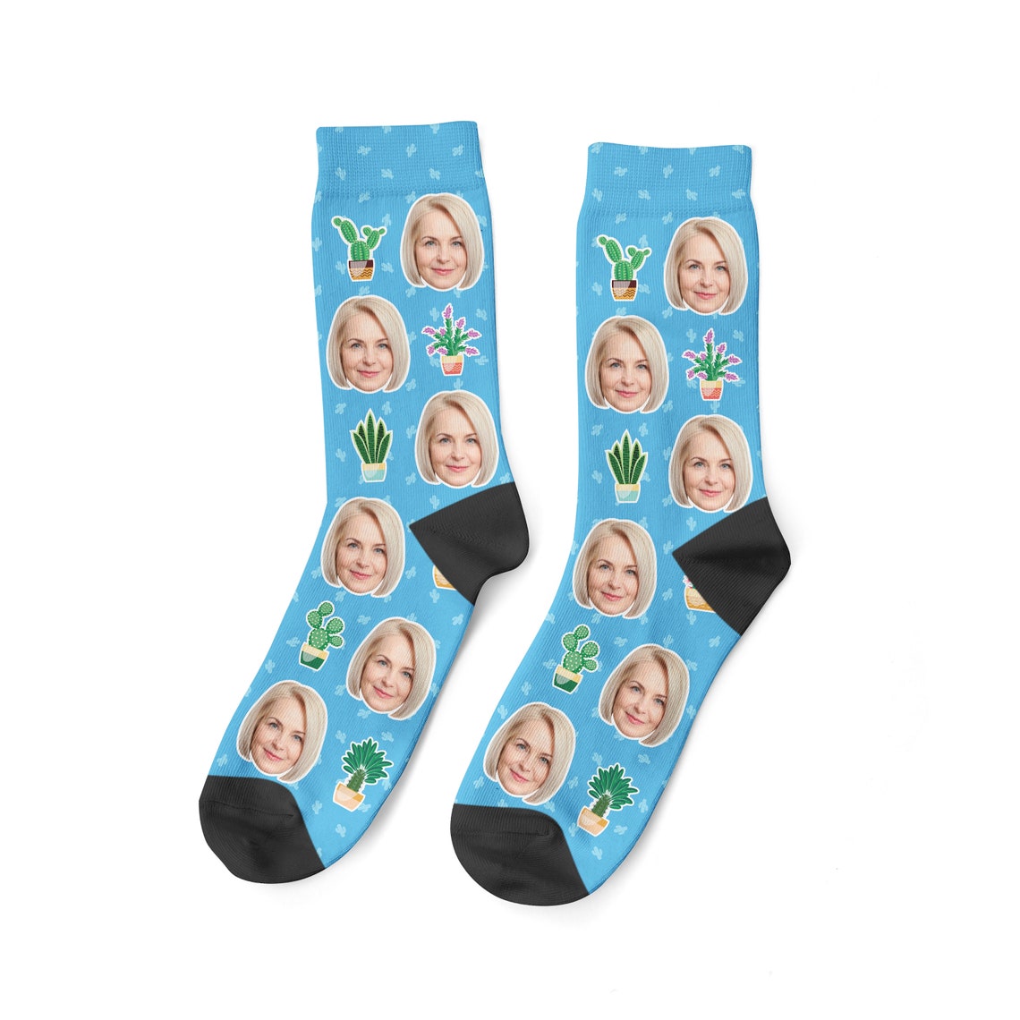 Cactus Socks Custom Face Socks Plant Socks Gardener