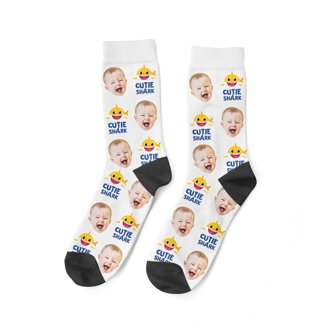 Cutie Shark Socks Custom Face Socks Baby Socks