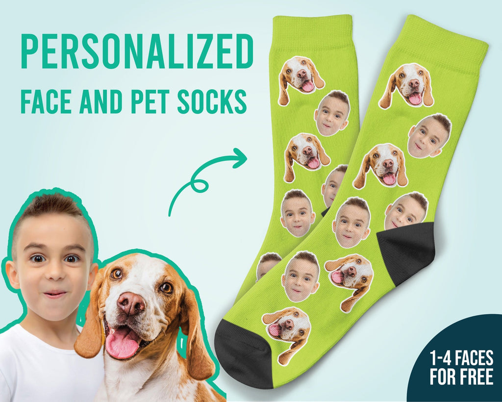 Custom Dog On Socks Put Kid Face On Socks