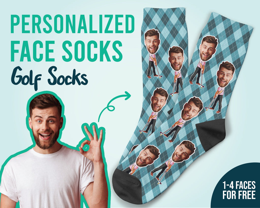 Custom Face Golf Socks Lucky Golf Custom Socks