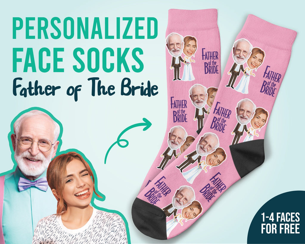 Custom Father Of Bride Socks Personalized Face Sock