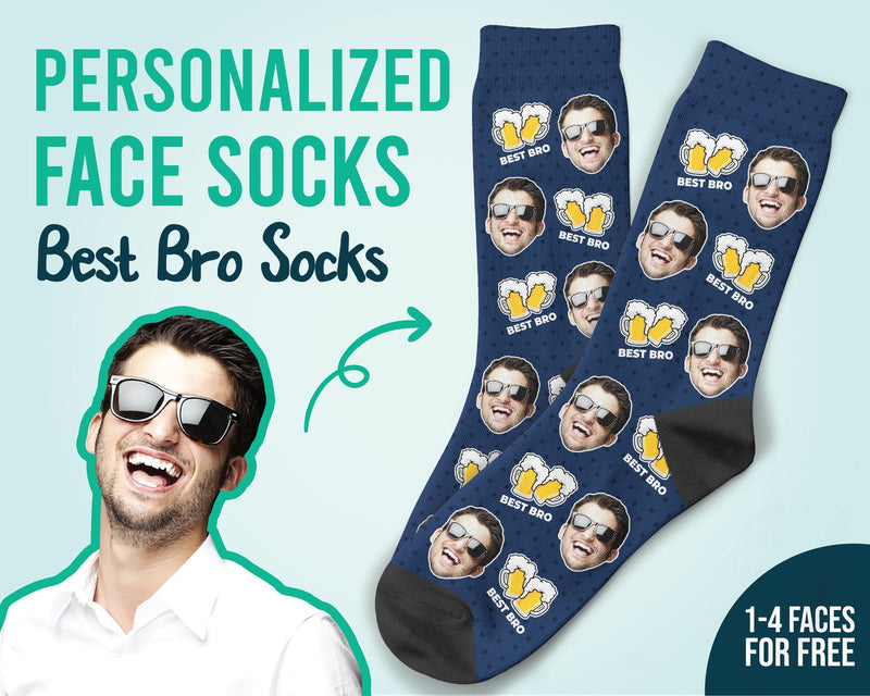 Best Bro Socks Custom Best Friend Photo Socks