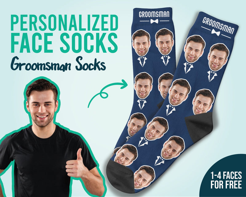 Groomsman Socks Custom Face Socks Wedding Gift