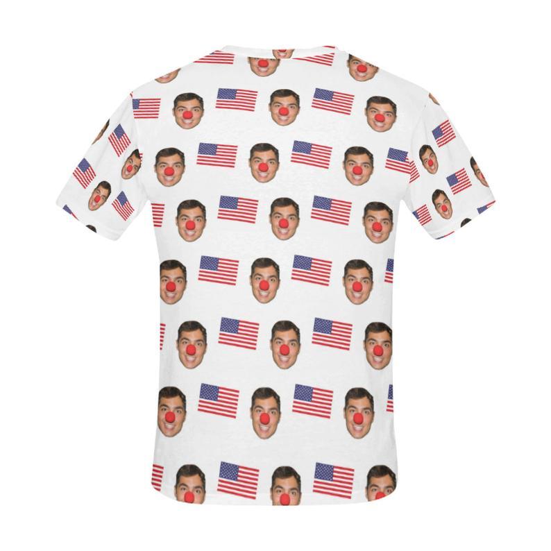 Custom American Flags Face Shirt