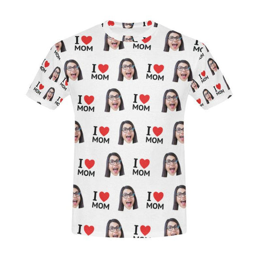 Custom I love Mom Face Shirt