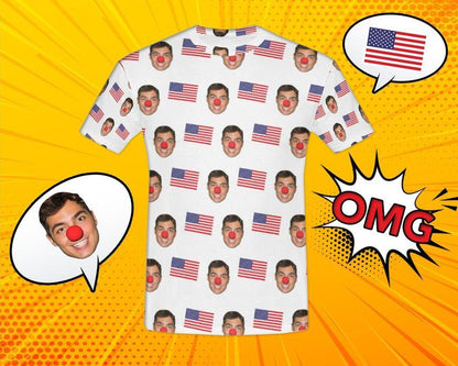 Custom American Flags Face Shirt