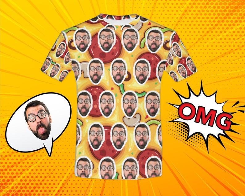 Custom Pepperoni Pizza Face Shirt