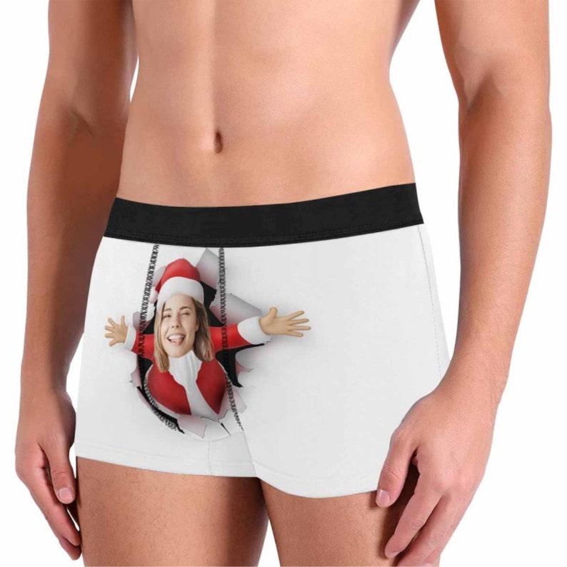 Custom Face Hug Men's Boxer Briefs Personalized Photo on Boxer Briefs As Christmas Gift