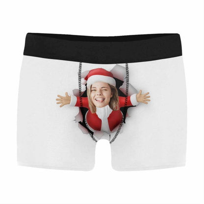 Custom Face Hug Men's Boxer Briefs Personalized Photo on Boxer Briefs As Christmas Gift