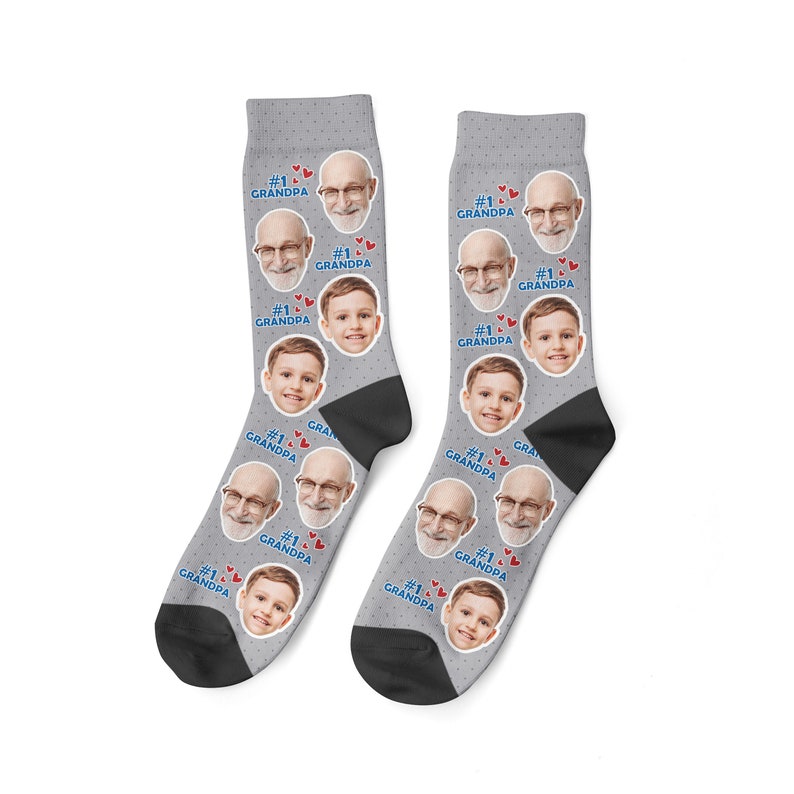 Number 1 Grandpa Socks Custom Face Socks