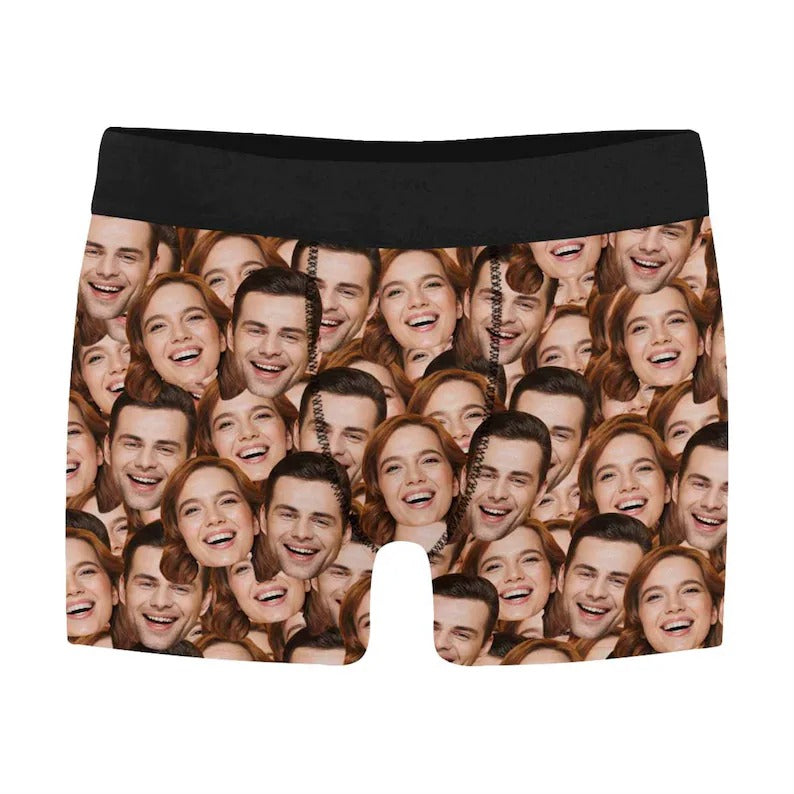 Personalized Boxers for Husband Custom Birthday Gift for Boyfriend Custom Multi-Face Underwear