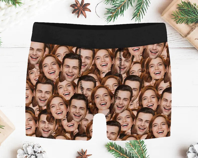 Personalized Boxers for Husband Custom Birthday Gift for Boyfriend Custom Multi-Face Underwear