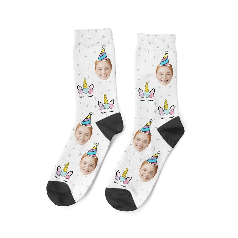 Unicorn Socks Custom Face on Unicorn Socks Personalized