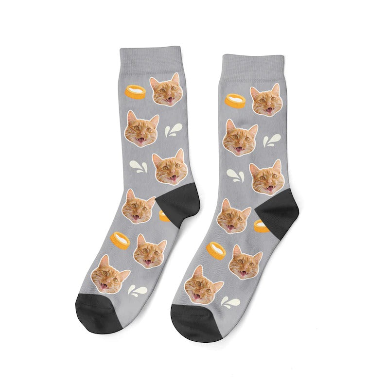 Custom Cat Socks Milky Socks Custom Cat Face