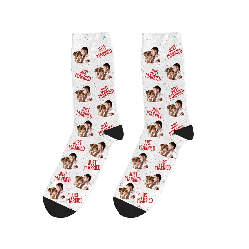 Just Married Socks Custom Face Socks