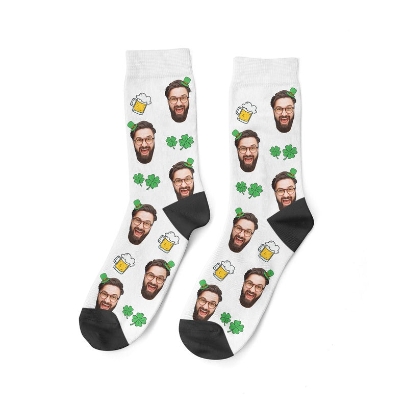 St Patricks Day Custom Socks Custom Face Socks