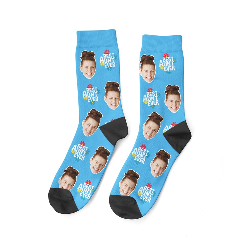 Best Aunt Ever Socks Personalized Aunt Face Socks